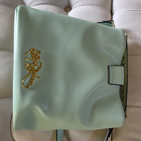 Betsey Johnson Mint Green Bow Studded Bucket Shoulder Bag - Picture 3 of 8